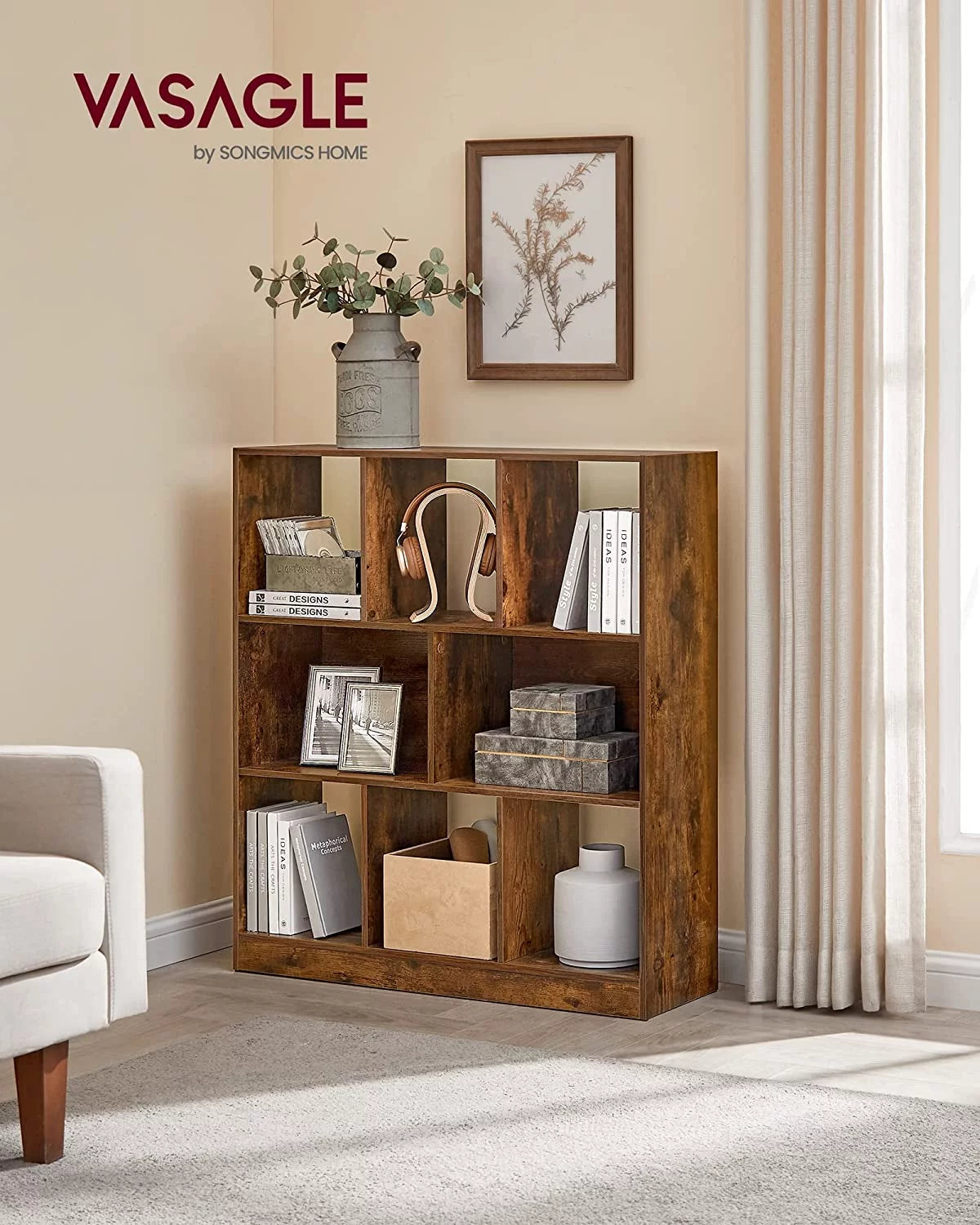 White 8-Cube Storage Organizer Bookcase F448892