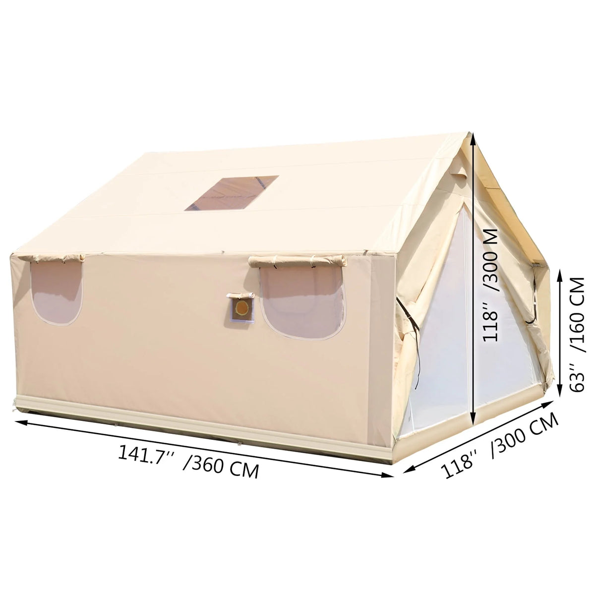 Canvas Wall Tent 10x12ft with Stove Hole P48324