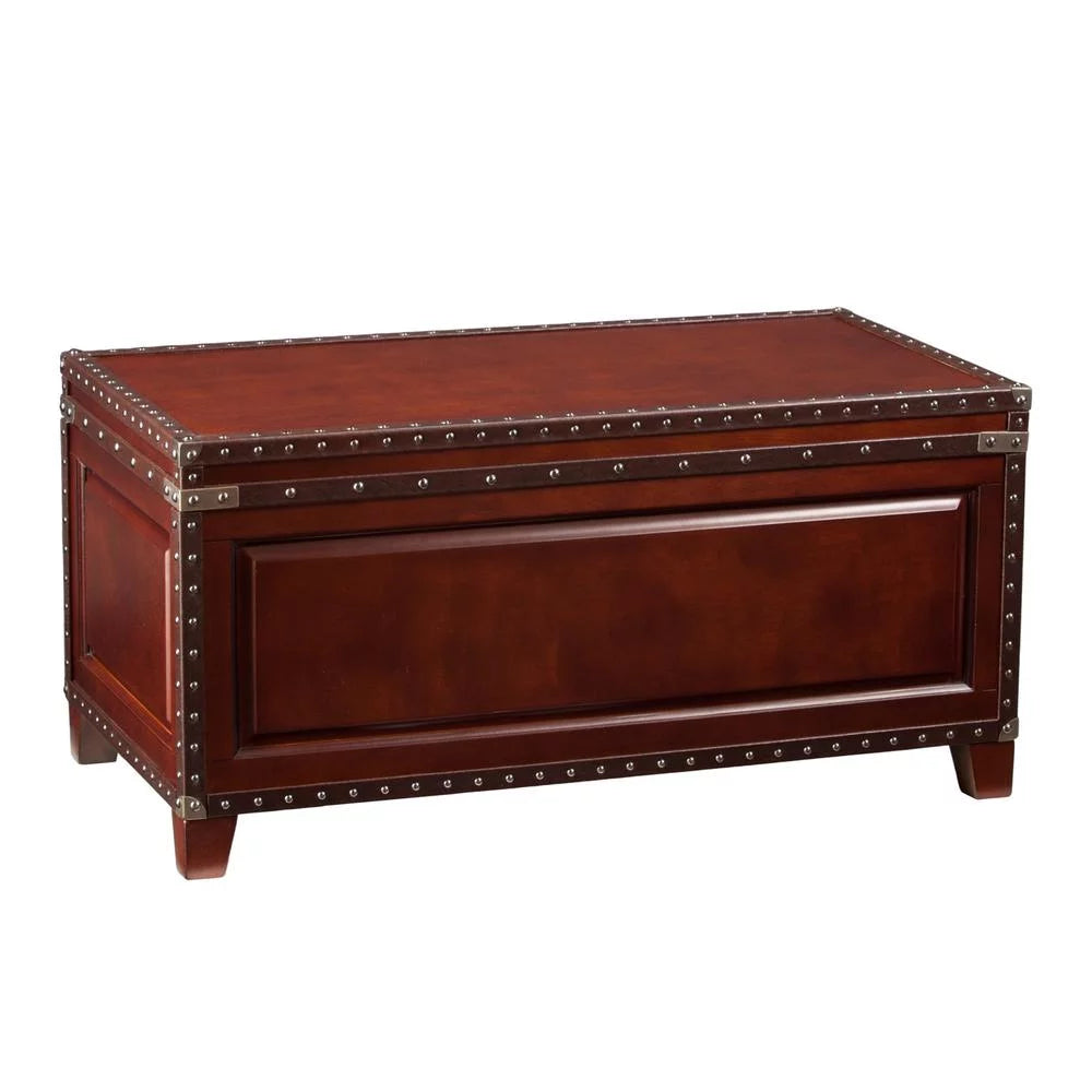 40 in. Solid Wood & Metal Rectangular Coffee Table, Brown E28914