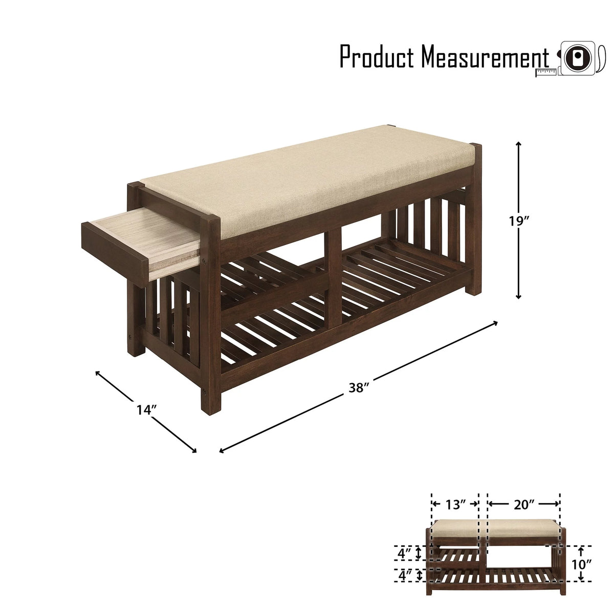 Cedar Shoe Storage Bench V9511