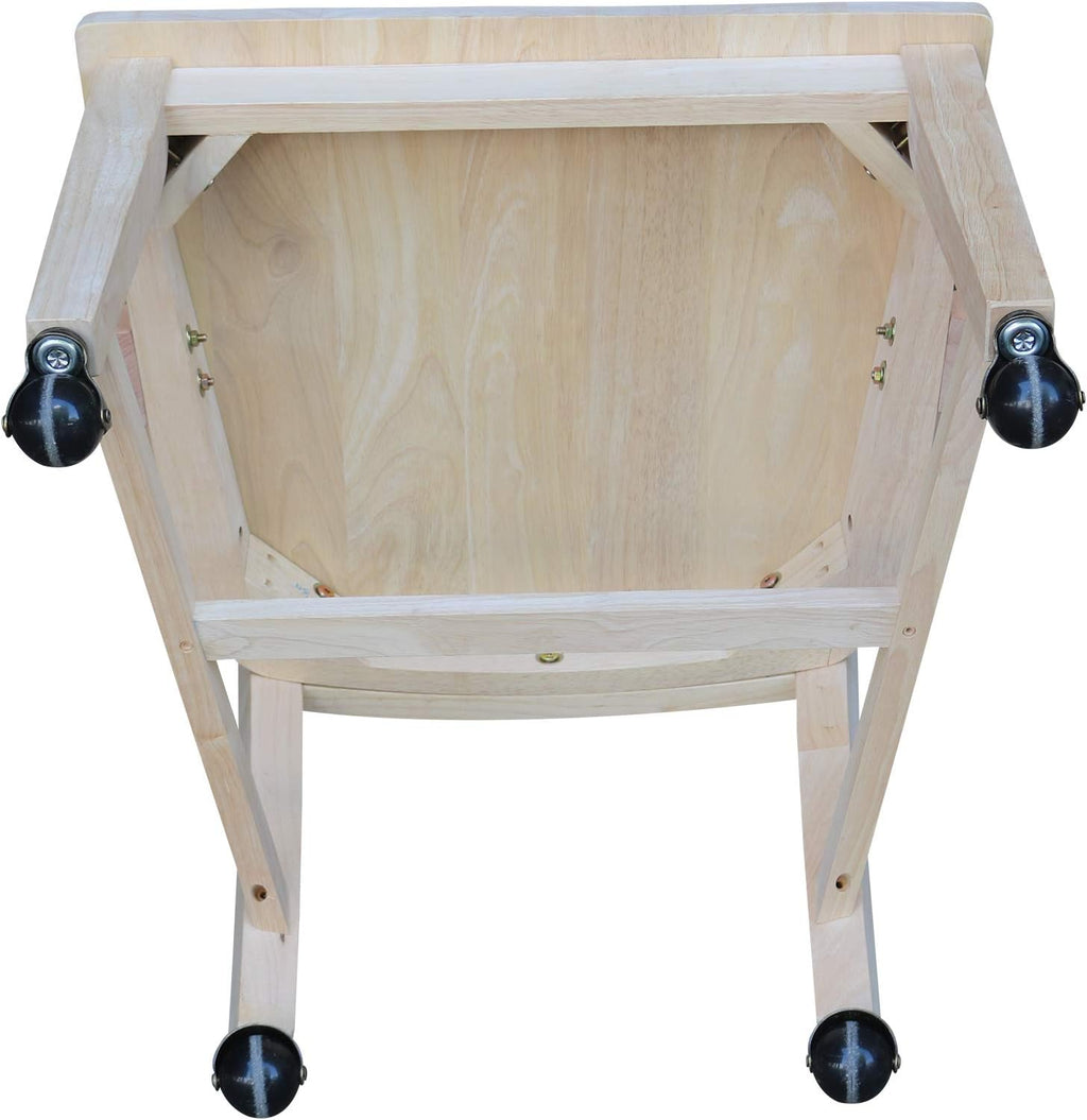 Unfinished Dining Chair with Casters C973746