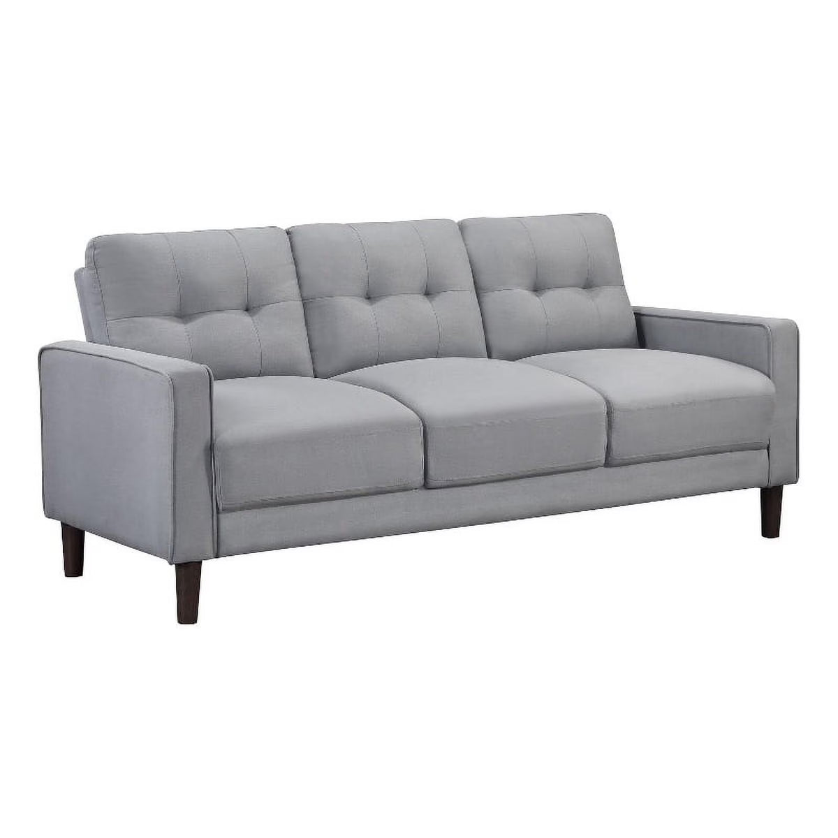 Gray Upholstered Fabric Sofa with Track Arms C42568