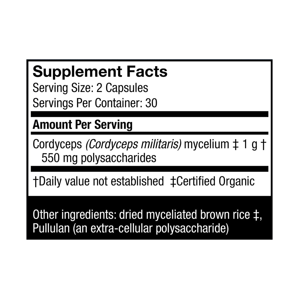 Cordyceps Mushroom Supplement 60 Capsules V13736