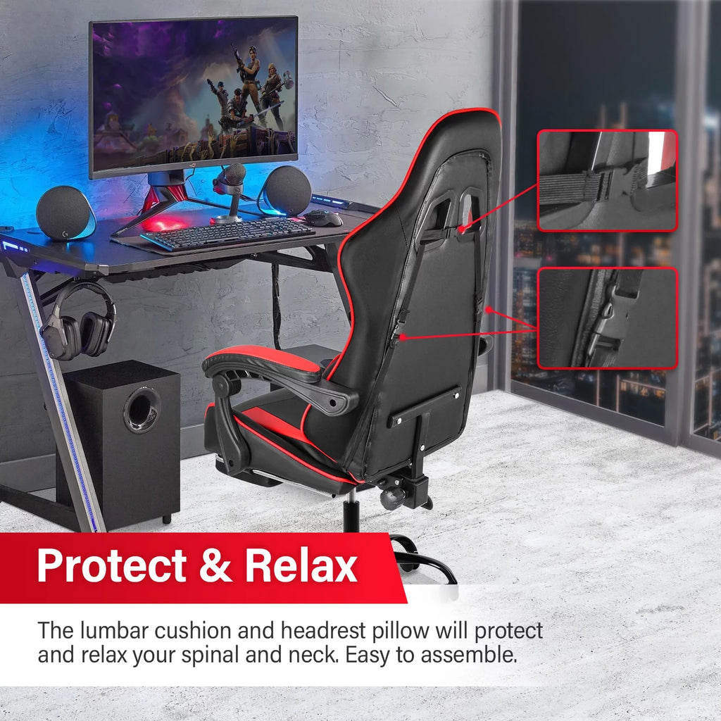 Black and Red Ergonomic Racing Chair A32998