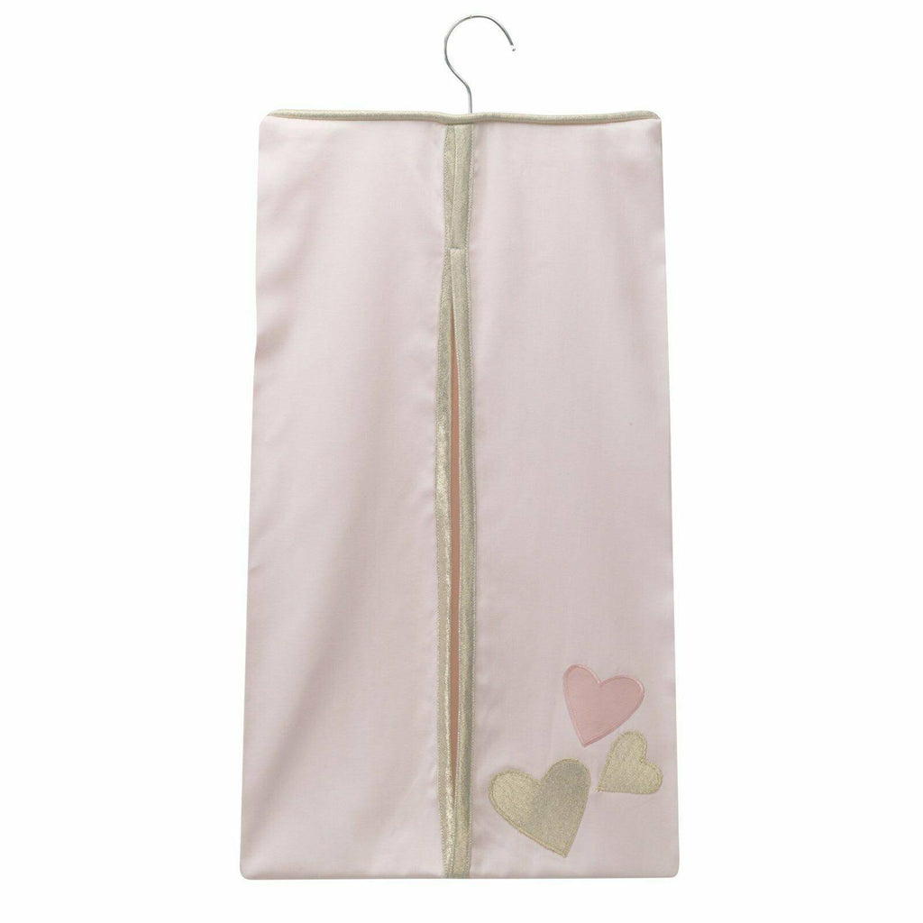 4 Piece Crib Bedding Set in Pink and White Z552