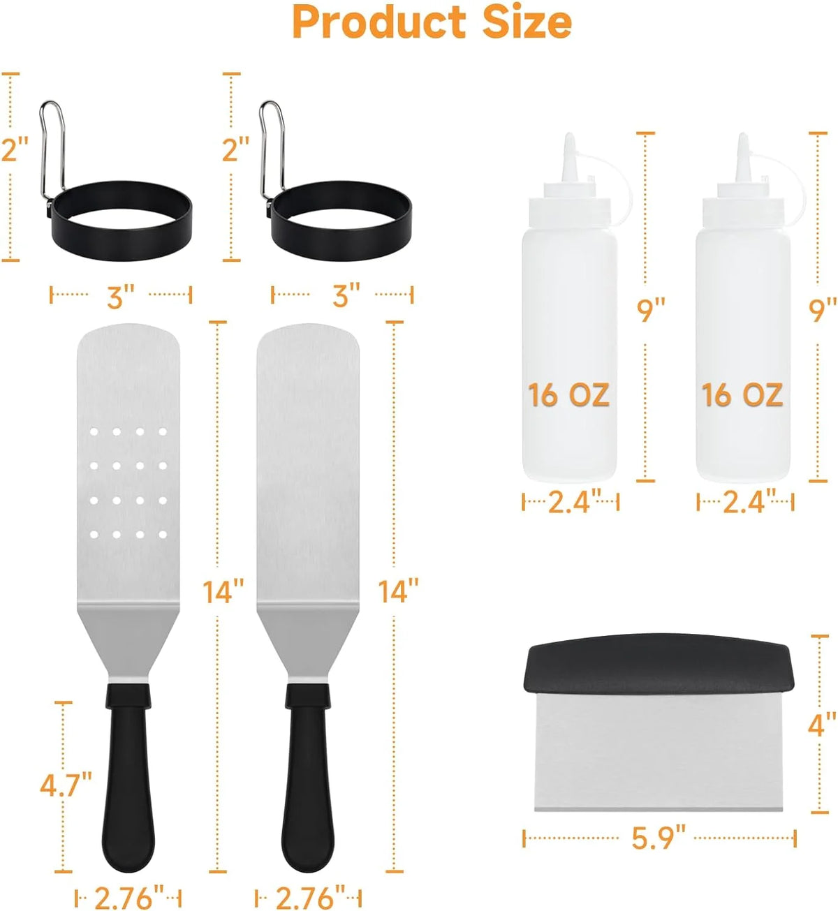 7 Pcs Griddle Accessories Set V3310