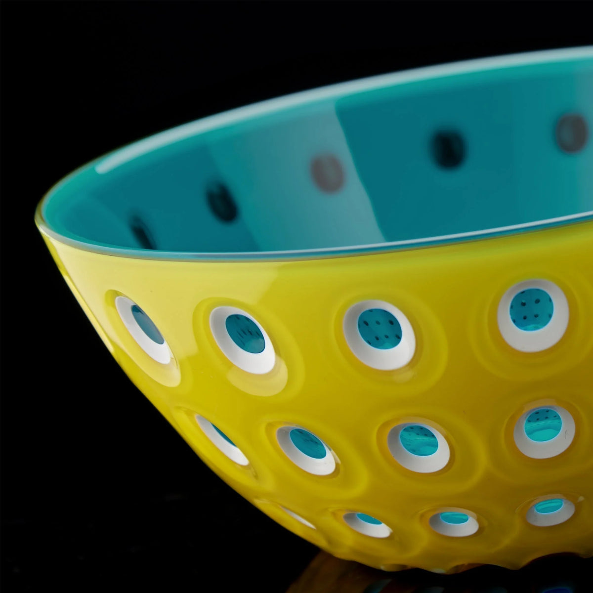 20cm Red White Transparent Bowl E683