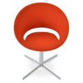 Orange Leatherette Swivel Papasan Chair H692